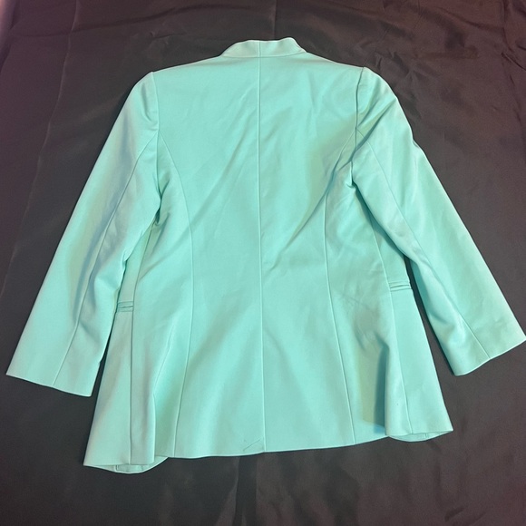 NWT EXPRESS Women's Open Front Aqua Green Blazer - Picture 3 of 4
